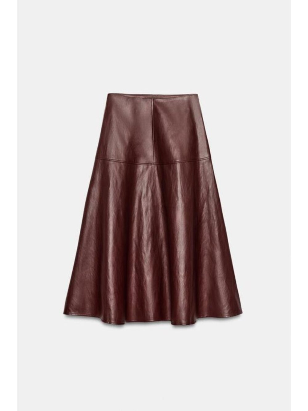 ZARA FAUX LEATHER A-LINE MIDI SKIRT 4387/292/681